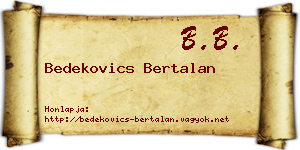 Bedekovics Bertalan névjegykártya