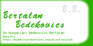 bertalan bedekovics business card